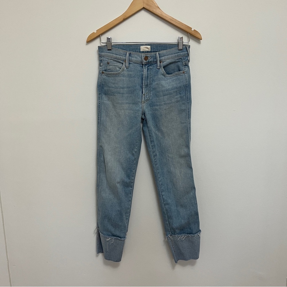 Mother The Pony Boy Ankle Fray Light Mapping It Out Wash Denim Jeans 27 View 4